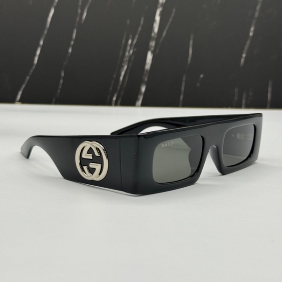 NEW GUCCI BLACK SQUARE UNISEX SUNGLASSES GUCCI - Picture 4 of 15